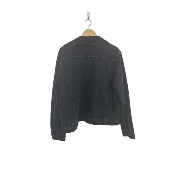 All Saints Barrio Denim Jacket Black Washed Size XXL - Picture 3 of 5